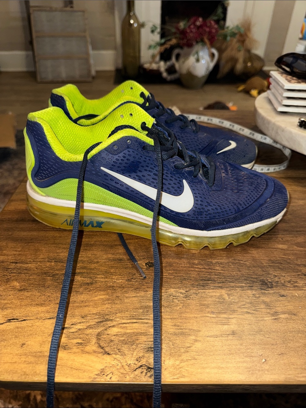 Nike Size 10  Navy and Neon Green 2017.5 Air Max Sneakers
